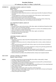Certified Nursing Assistant Resume Samples Velvet Jobs