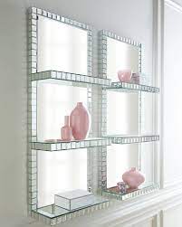 mosaic border mirrored shelf wall panel diy mirror decor paneling with wine rack insert