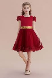 Cap Sleeve Bow Knee Length A Line Flower Girl Dress Girls Dresses Flower Girl Dresses Flower Girl Dress Lace