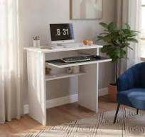 Escrivaninha Estudo Home Office Industrial Pra Escritório Cor Branco AJL  Mesa Multiuso