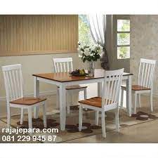 4 kursi makan 1 dudukan dan 1 meja makan kayu oval. Meja Makan Minimalis Modern Rajajepara Com