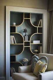 Brass Shelf Built Ins Add Some Interest And Uniqueness To A Bookshelf Home Interior Home Decor