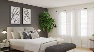 Click the image to try our free home design app. Modern Farmhouse Bedroom With Gray Accent Wall By Spacejoy