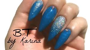 Perfect for lovers of acrylic art. Royal Blue Nails With Holographic Silver E074 Acrylic Nails Bold N Trendy Youtube