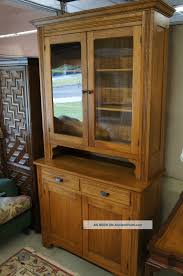 Unique Antique Oak China Cabinet Curio Glass Rare Vintage Display Ships 1800 1899 Photo Servant Dlya Doma Bufety
