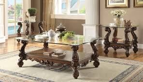 Find the best cherry coffee table sets for your home in 2021 with the carefully curated selection available to shop at houzz. Cherry Oak Glass Top Coffee Table Set 3pcs Classic Acme Furniture 82100 Versailles 82100 Versailles Table Set 3