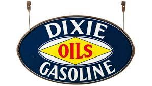 Mint Original Dixie Oils Gasoline Porcelain Sign Old Gas Stations Porcelain Signs Oil And Gas