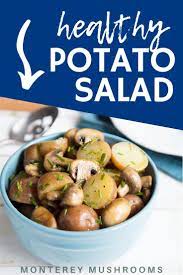 Mushroom And Chive Potato Salad Mushroom Recipes Healthy Vegetarian Mushroom Recipes Potato Salad Healthy