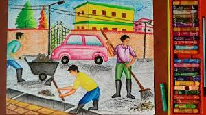Odf plus activities under phase ii of swachh bharat mission (grameen) will reinforce odf behaviours and focus on providing interventions for the safe management of solid and liquid waste in villages. Drawing Ideas For Swachh Bharat Creative Art
