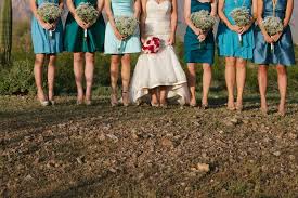 Short wedding dresses are now the biggest bridal trend. Teal Bridesmaid Dresses With Neutral Shoes