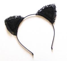 Black Lace Kitten Ears Headband On Luulla Cat Ears Headband Ear Headbands Lace Headbands