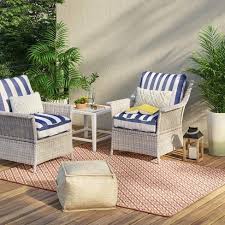 Bar Harbor 3pc Chat Set Threshold Target Patio Furniture Collection Wicker Patio Furniture Cabana Stripe Cushions