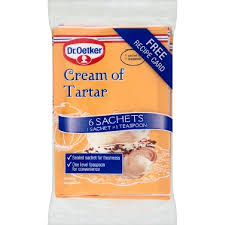 It is called cream but it is actually a powder; Dr Oetker Cream Of Tartar 6 Sachets Richmond S British Food Shoop