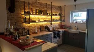 backsteinriemchen retro industrial rot weiss backstein kuche kuche loft kuchen ideen rustikal