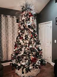 Black White Silver Red Christmas Tree Christmas Tree Red And Silver Red And Gold Christmas Tree White Christmas Tree Decorations