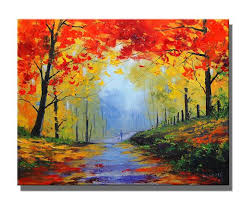 I'm not a big fan of autumn landscapes, but as i still have to paint outside, i thought i'd try to find some inspirational paintings to help me along. Listed Artist Oil Painting Autumn Trees Painting Fall Etsy Fall Tree Painting Autumn Painting Tree Painting