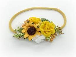 Sunflower Headband Yellow Headband Baby Headband Newborn Etsy