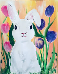 Easter Canvas Painting Bunny Silhouette Acrylic Painting Tutorial Canvas Painting Projects Easter Paintings Bunny Painting