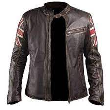 Uk Flage Motorcycle Cafe Racer Brown Leather Jacket In Usa Uk Canada Germany France New York Los Angeles Chicago Houston Philadelphia Phoenix San Ant Best Leather Jackets Cafe Racer Leather Jacket