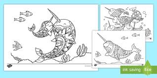 Narwhal coloring page animal art quote magical animal coloring book printable coloring pages for adults coloring pages for kids. Cute Narwhal Colouring Pages Cute Mindfulness Resource