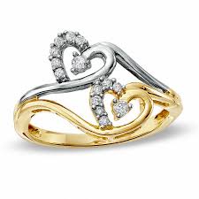 Honestly this is entirely just me being at fault for misunderstanding your intentions i've been lurking around this comment for like two months now. 0 15 Ct T W Diamond Twin Heart Vine Ring In 10k Two Tone Gold Peoples Jewellers