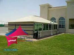 بيت الشعر مظلات و سواتر المصعبي يتم صناعة بيوت الشعر من هيكل حديدي يتم التعرف على شكله