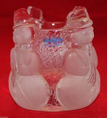 Nybro Sweden Handmade Glass Snowman Votive And 50 Similar Items