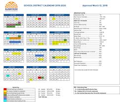 Academic Calendar Sunnyside Unified School District