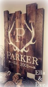Measures Approx 25 Quot W X 40 Quot H Finished In Dark Stain Cream Lettering Amp Amp Lightly Distressed H Antler Monogram Handmade Home Handmade Home Decor