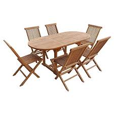 Salon De Jardin Lombok Table Extensible Ovale En Teck 6 Places Lombok Table Ovale Salon De Jardin
