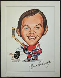 1970s Yvan Cournoyer Sporticatures Montreal Canadiens NHL Vintage R.Pe