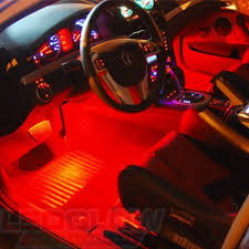 Ledglow 4pc Red Led Interior Footwell Underdash Neon Lighting Kit For Cars Trucks 7 Unique Patterns Music Mode 8 Brightness Levels Auto Illumination Bypass Mode Universal Fitment Modern Light Bulbs