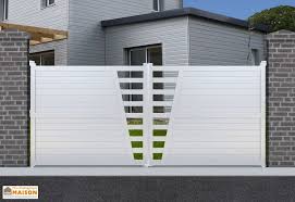 Portail Battant En Aluminium Blanc Ouverture Manuelle 1 70 M Portail Aluminium Portail Aluminium Battant Portail