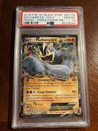 How much does a team rocket dark machamp cost? Auction Prices Realized Tcg Cards 2016 Pokemon Xy Black Star Promo Machamp Ex Holo Triple Power Tin