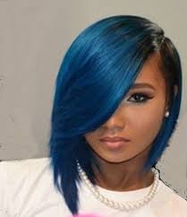 Ombre blue hair weave without damaging your own hair with colour and will look more fashion. Top Quality Brazilian Remy Blue Human Hair Short U Part Wigs For Black Women Trendy Bob Hairstyles Hair Styles Hair Beauty