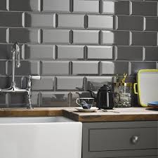 Maybe you would like to learn more about one of these? Put A Twist On An Old Classic With These Glossy Gray Metro Tiles Grey Kitchen Wall Tiles Grey Kitchen Walls Kitchen Wall Tiles