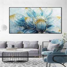 Gold Line Abstract Flower Painting Framed Canvas Wall Art Etsy Flower Painting Canvas Wall Art Pictures Abstract Flower Painting