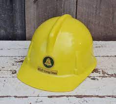 Vintage Yellow Bell System Hard Hat At T Long Lines Plastic Helmet Industrial Telephone Repair Safety Gear Costume 1960 S Vintage Yellow Hard Hat Yellow