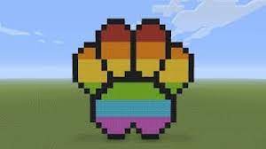 3/3 share it on # step. Minecraft Pixel Art Rainbow Paw Youtube
