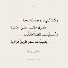 شعر غيلان بن عقبة وكنت أرى من وجه مية لمحة عالم الأدب Math Math Equations Calligraphy