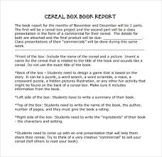 A cereal box book report is a cool way to stimulate the imaginative side and promote writing proficiency of children. Free 8 Sample Cereal Box Book Report Templates In Pdf Ms Word