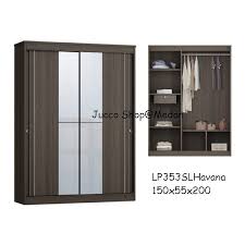 Lemari pakaian 2 pintu slide kayu jati: Jual Lemari Pakaian Sliding Lp353 Siantano Lemari Pakaian Minimalis 2 Pintu 150x200 Medan Lemari Pakaian Murah Di Lapak Jucco Shop Bukalapak