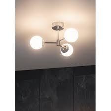 Great savings free delivery / collection on many items. Endon Collection 76299 Vetro 6w Led 3 Light Semi Flush Bathroom Ceiling Fitting In Polished Chrome Finish With Opal Shades Castlegate Lights