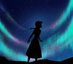 The Perfect Picture Anna In The Northern Lights Of Anna Playing While The Sky Is Awake Disney Frozen Elsa