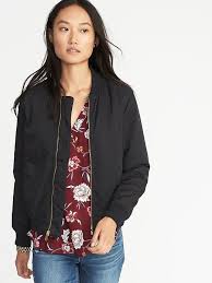 Black And Orange Bomber Jacket Womens Satin Zip Bomber Jacket For Women Old Navy Bomber Jacket Women Fashion Black Bomber Jacket