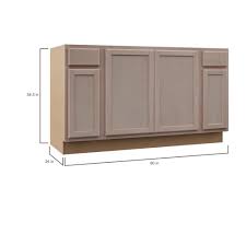 Hampton Bay Hampton Assembled 60x34 5x24 In Sink Base Kitchen Cabinet In Unfi Unfinished Kitchen Cabinets Mission Style Kitchen Cabinets Kitchen Base Cabinets