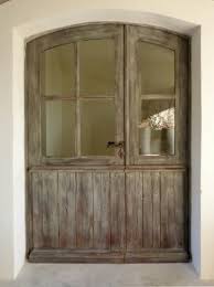 Porte Fenetre Cintree Avec Patine Porte Fenetre Tiercee Soubassement A Lames 135x215cms Portes D E Fenetres Cintrees Porte Fenetre Portes De Grange Interieur