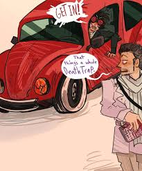 Another Reverse Au What Else Would It Be Called Worst Omens Beelzebub Have A Beat Up Cherry Red Vw Good Omens Book Losing My Best Friend Beezlebub