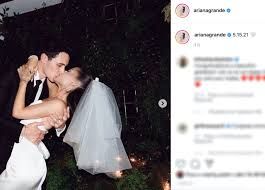 Ariana grande's rep announced﻿ on may 17 that the pop star and her real estate agent fiancé dalton gomez privately got married over the weekend at grande's montecito home. Ptxpie5wr5qmfm
