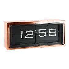 leff amsterdam brick koper zwart wandklok staande klok bureauklok retro klok klok